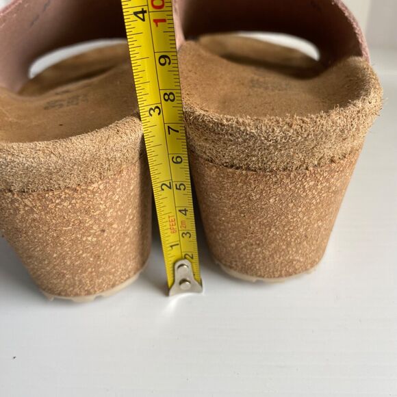 Birkenstock PAPILLIO NAMICA  COLOR Rivets Pink Wedge HEEL MULE NUBUCK Sz 8   39 - Picture 4 of 5